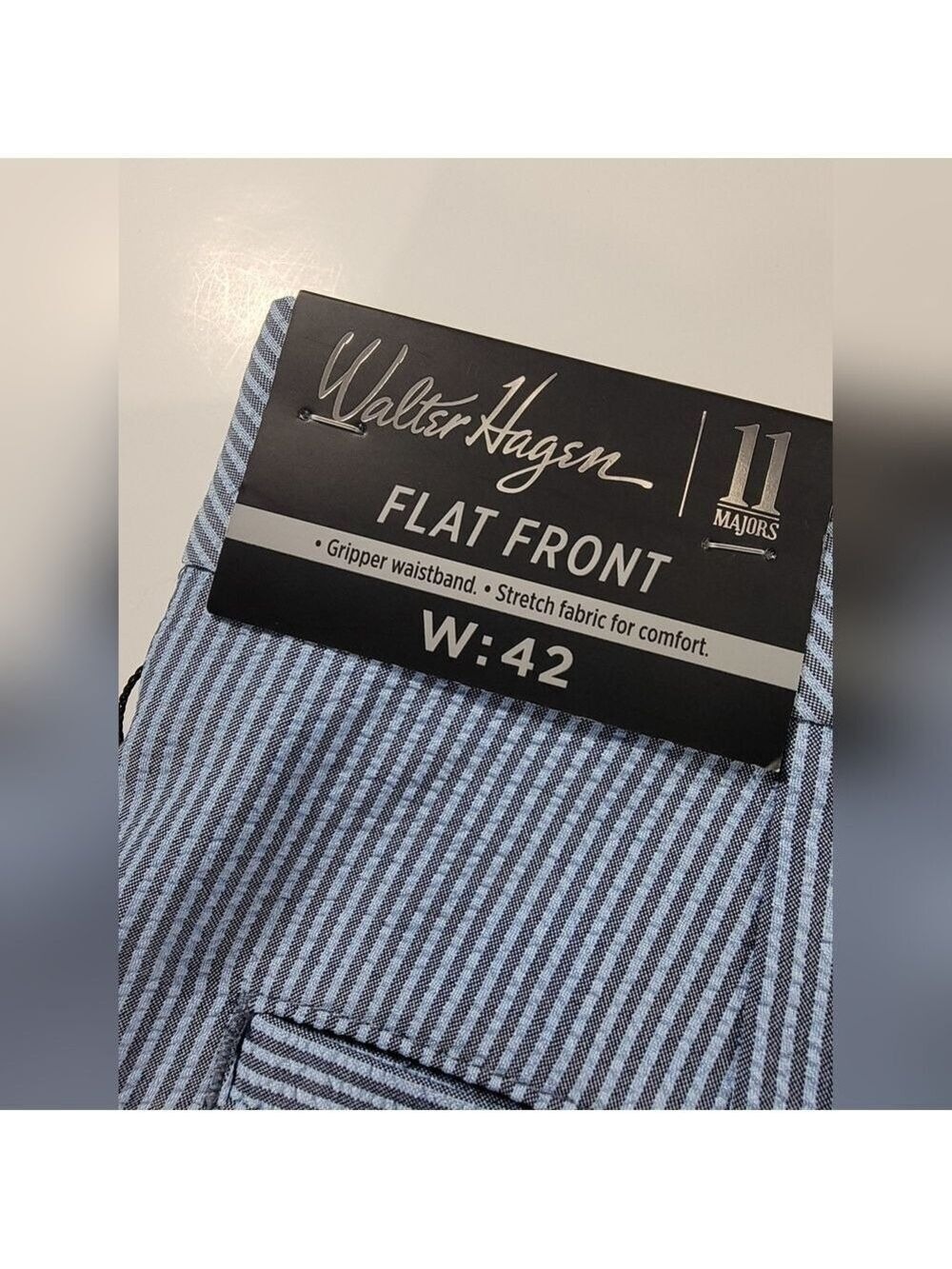 NEW Walter Hagen 11 Majors Golf Shorts Mens 42 Navy Blue Striped Seersucker NWT - Picture 8 of 13